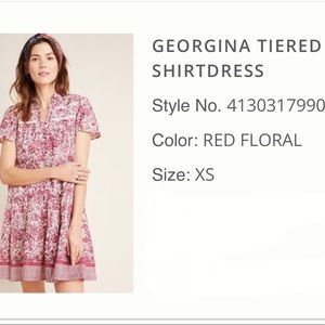 Anthropologie dress Georgina